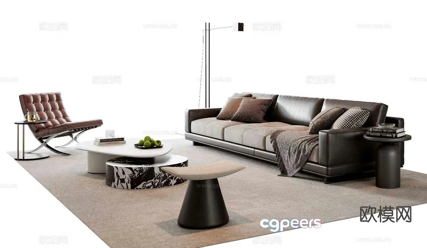 Italian sofa combination 3d model