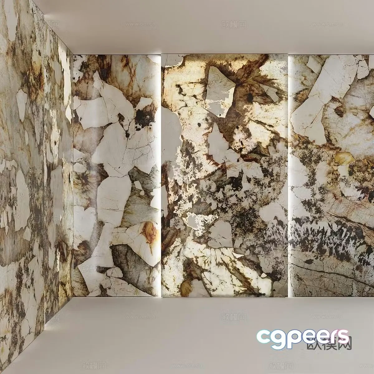 Modern marble background wall luxury stone background wall Pandora marble Translucent stone luminous stone 3d model