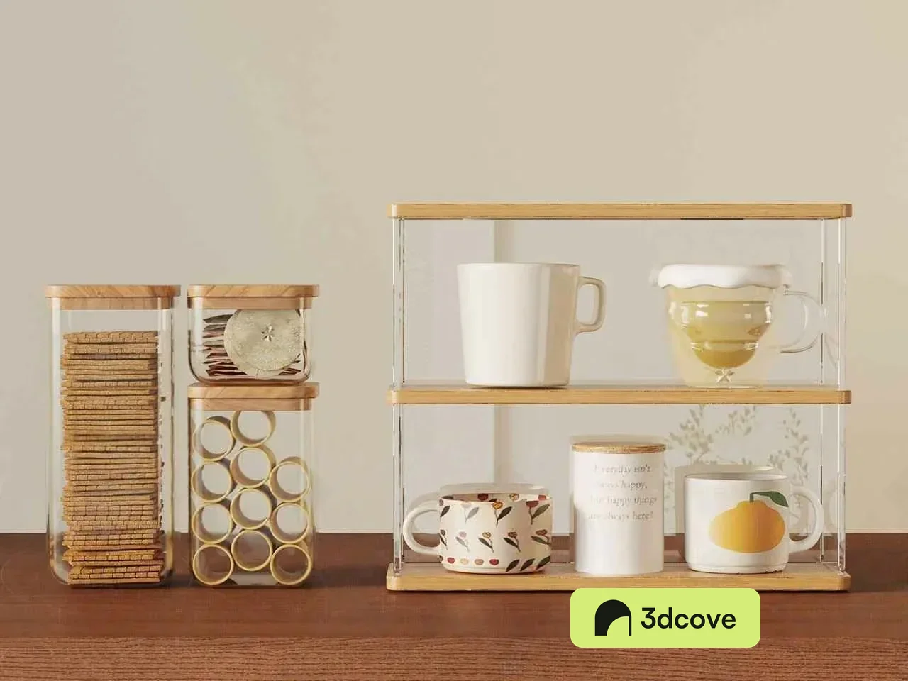 Wooden And Glass Shelves