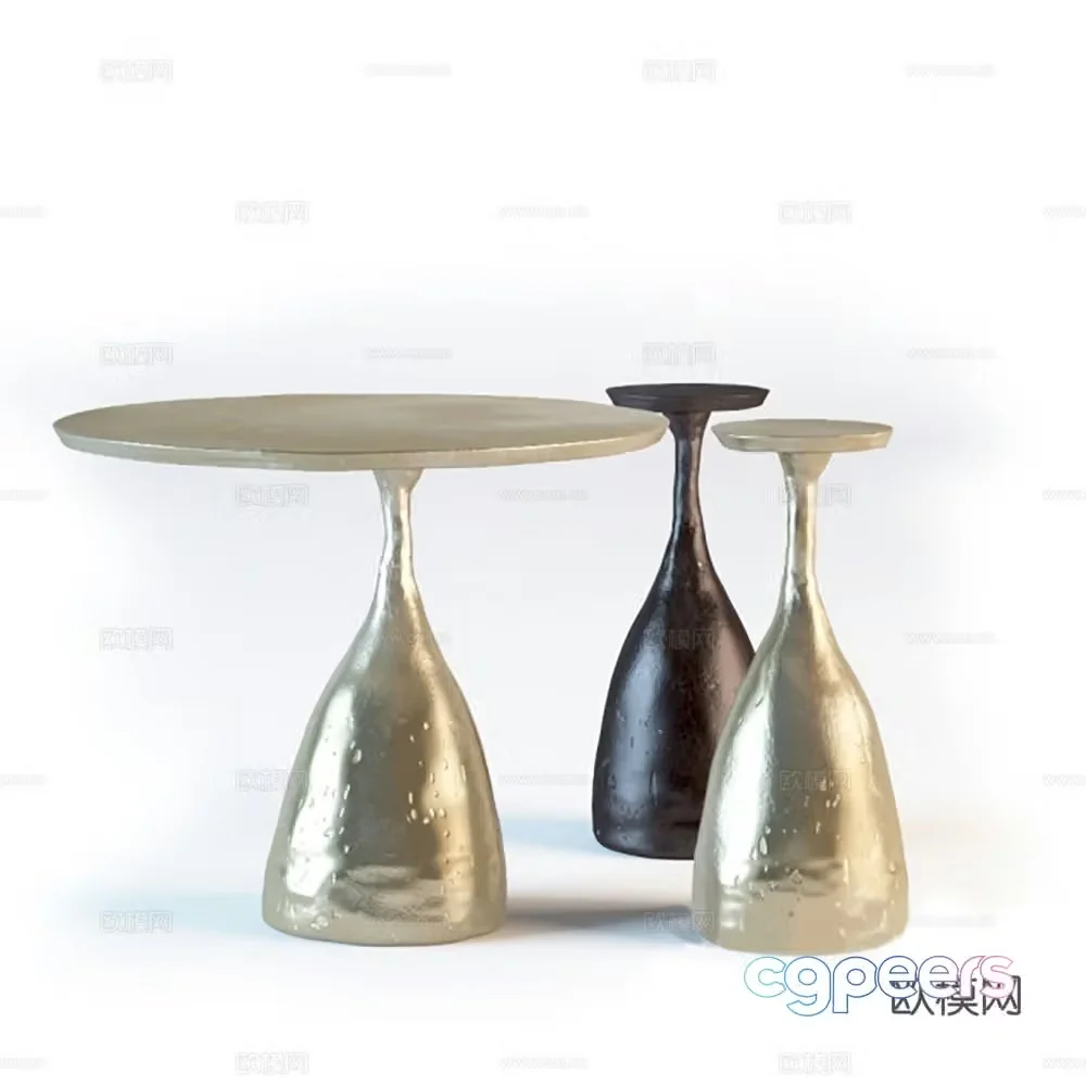 Modern metal coffee table corner table table 3d model