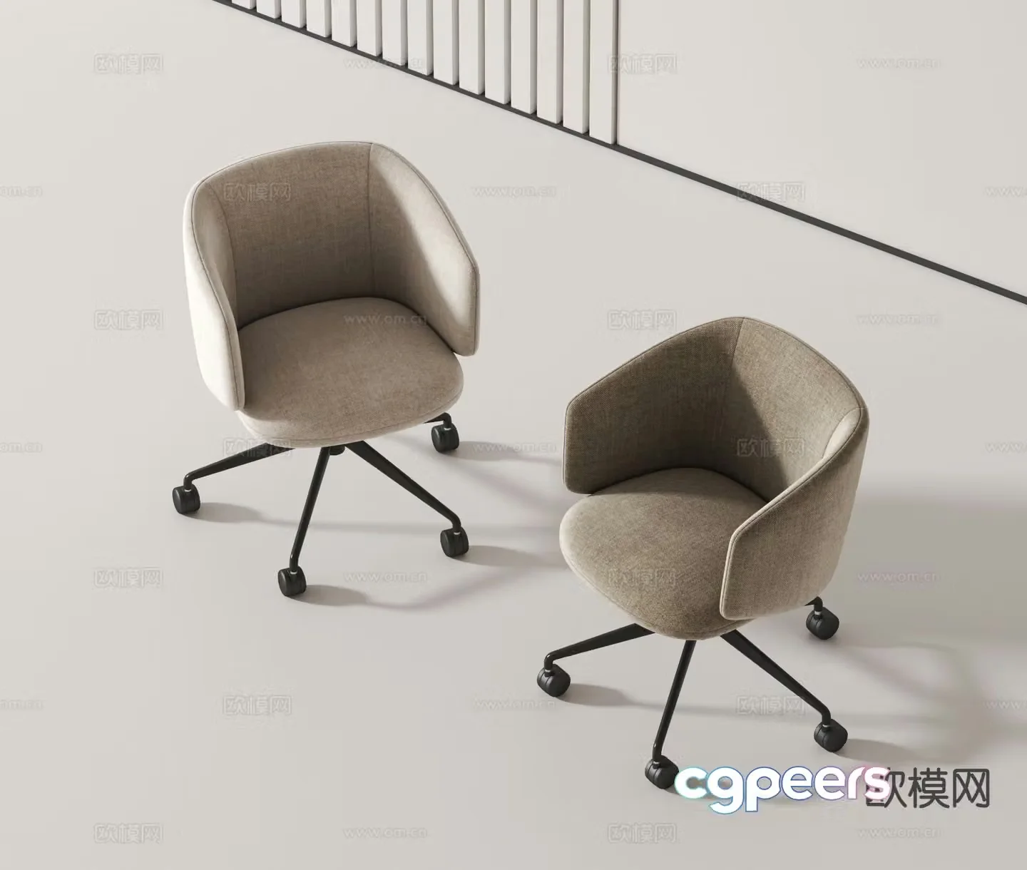 Modern office chair swivel chair single chair 3d model