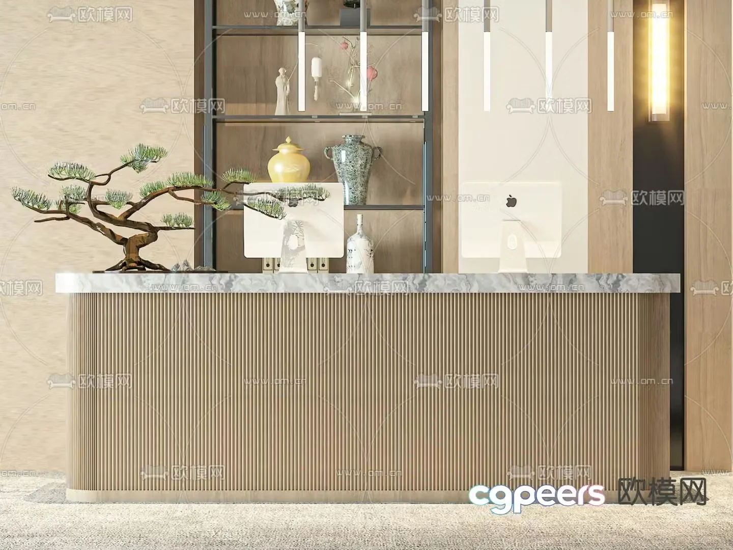 Reception desk consultation front desk 3d model