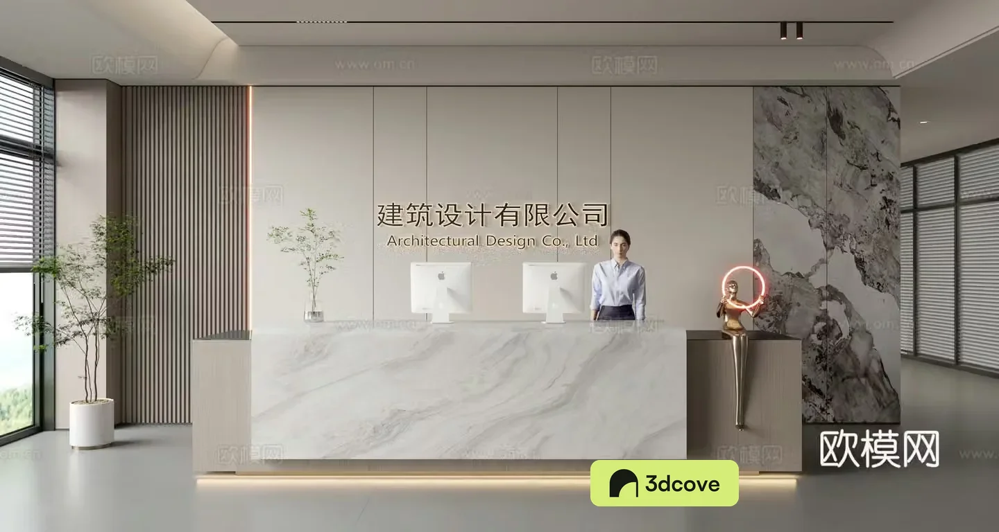 Modern company front desk reception area bar reception desk service desk company front desk background
