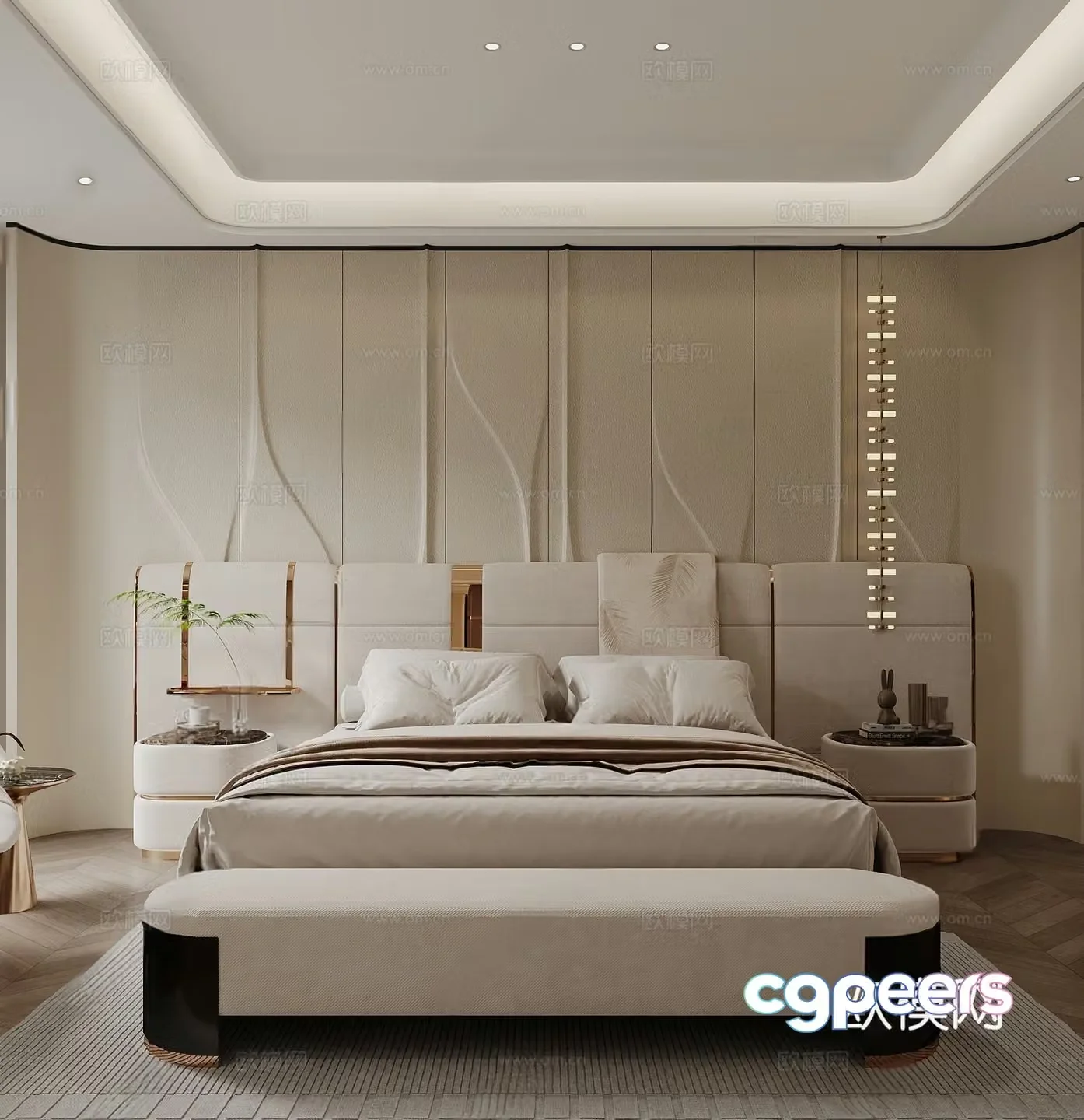 Modern bedroom master bedroom 3d model