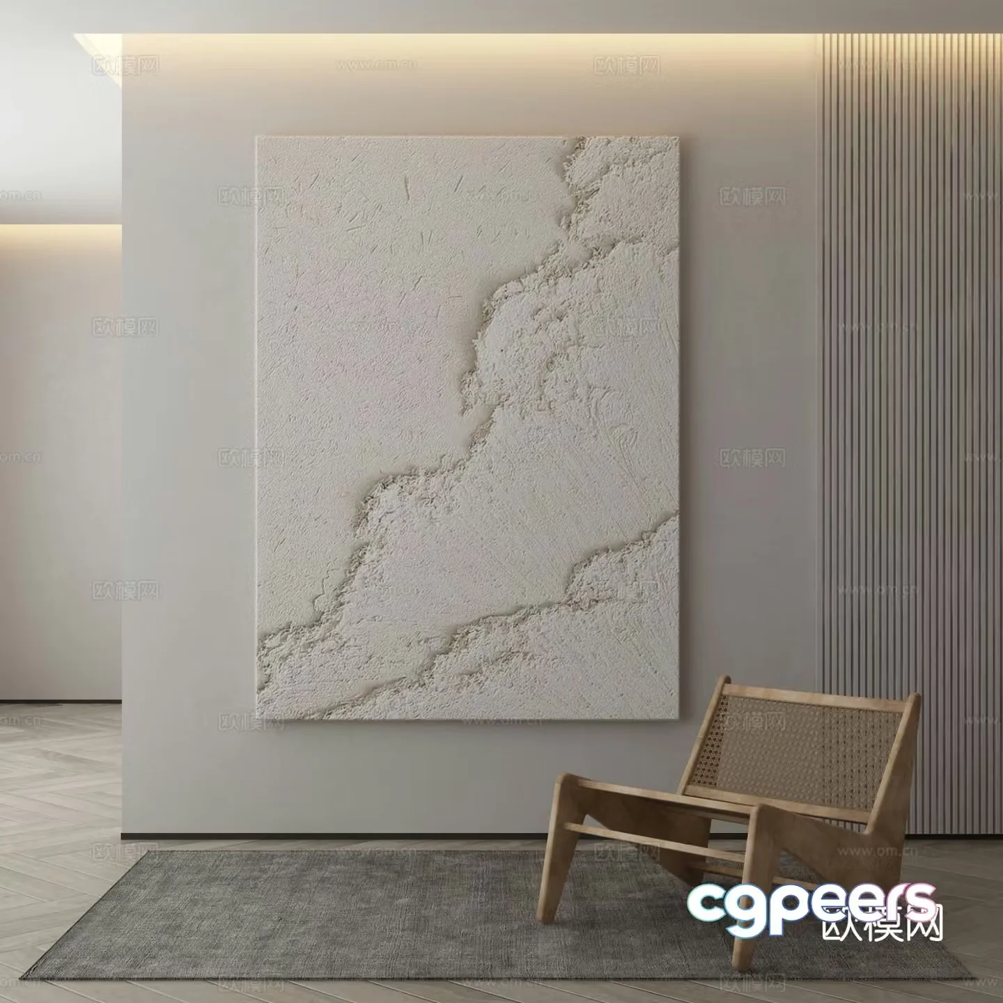 Wabi-sabi painting texture painting decorative painting hanging painting 3D model