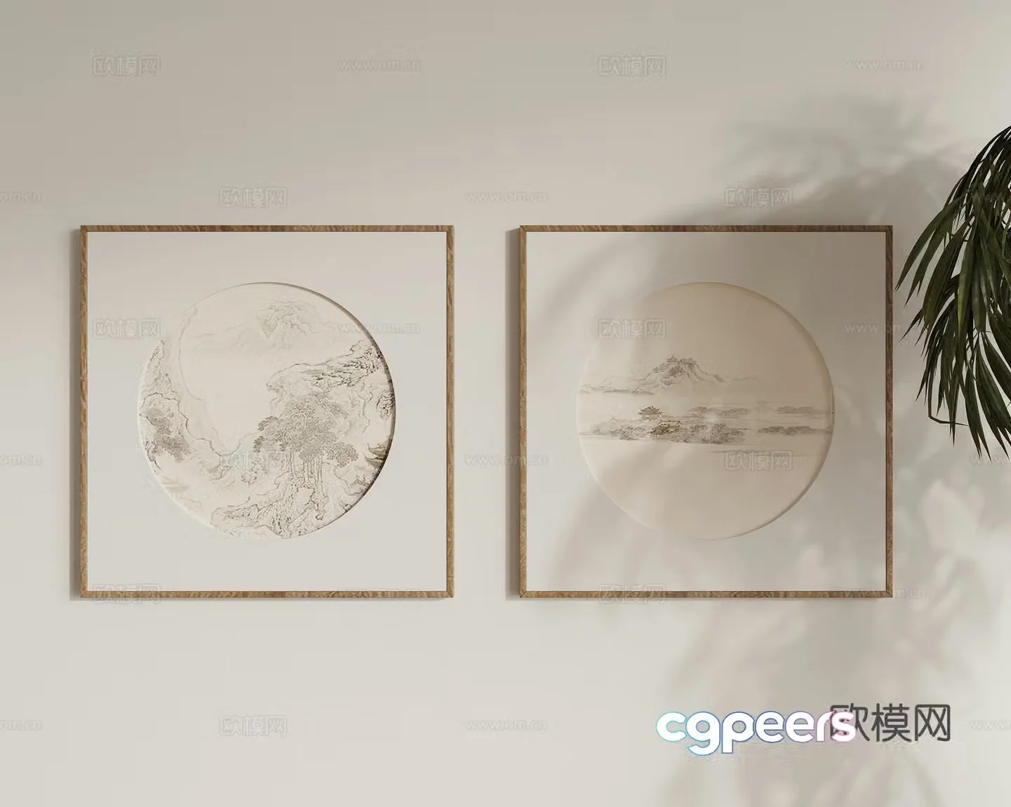 New Chinese style hanging painting 3D model