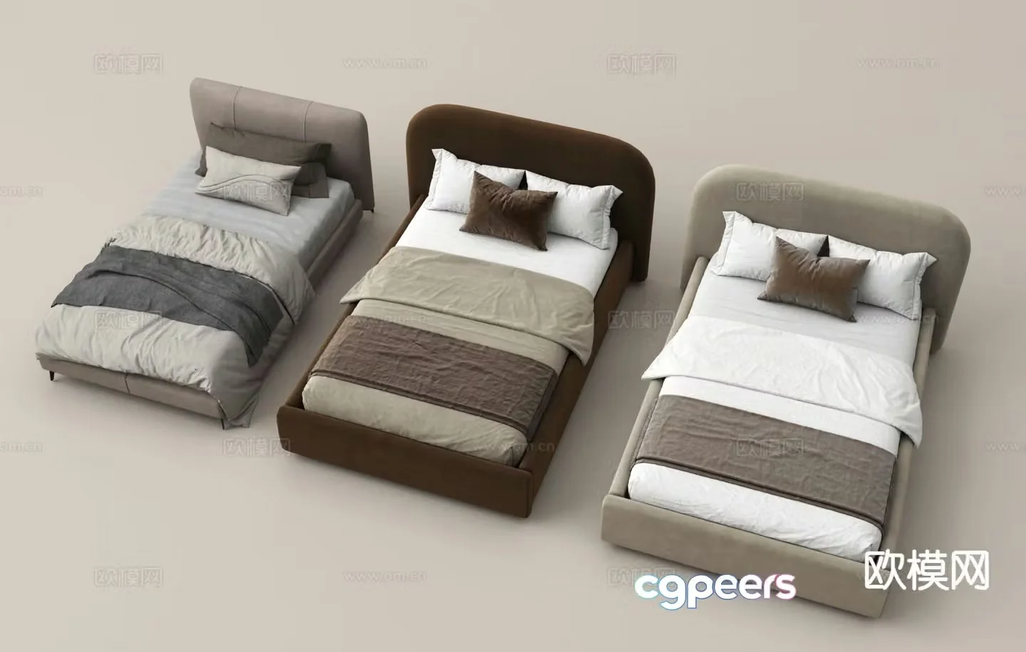 Modern single bed 3d model