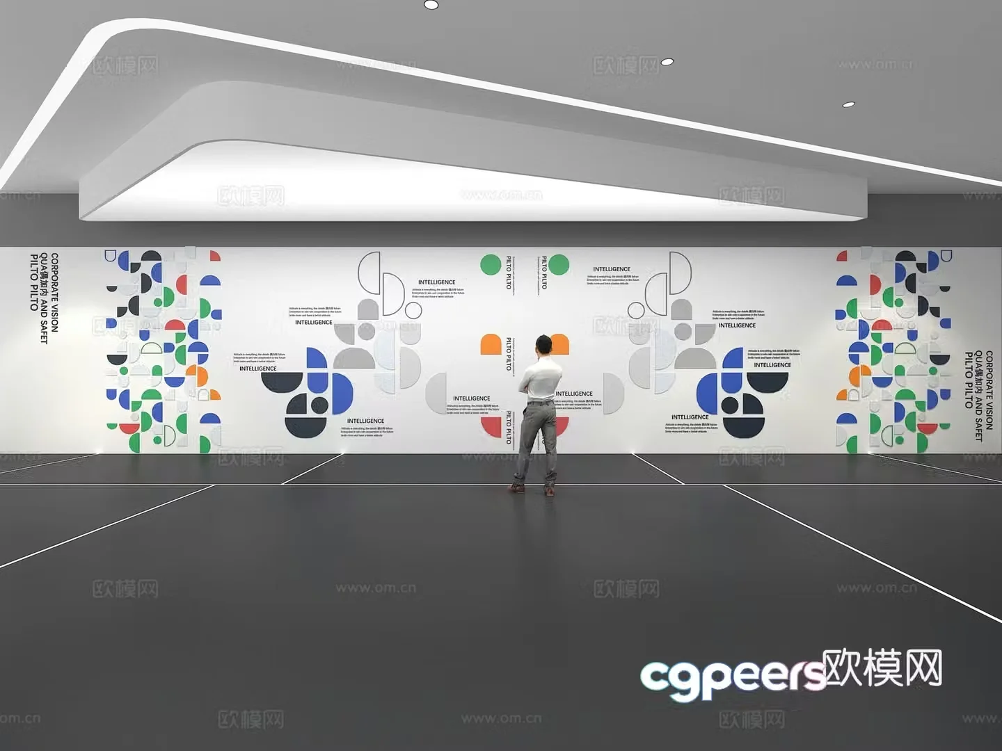 Cultural wall Corporate culture wall Education Theme wall Exhibition hall Campus culture Corridor 3D model