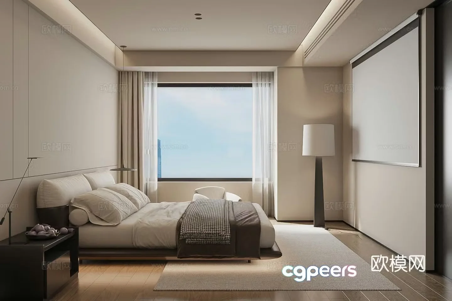 Italian minimalist bedroom 3d model