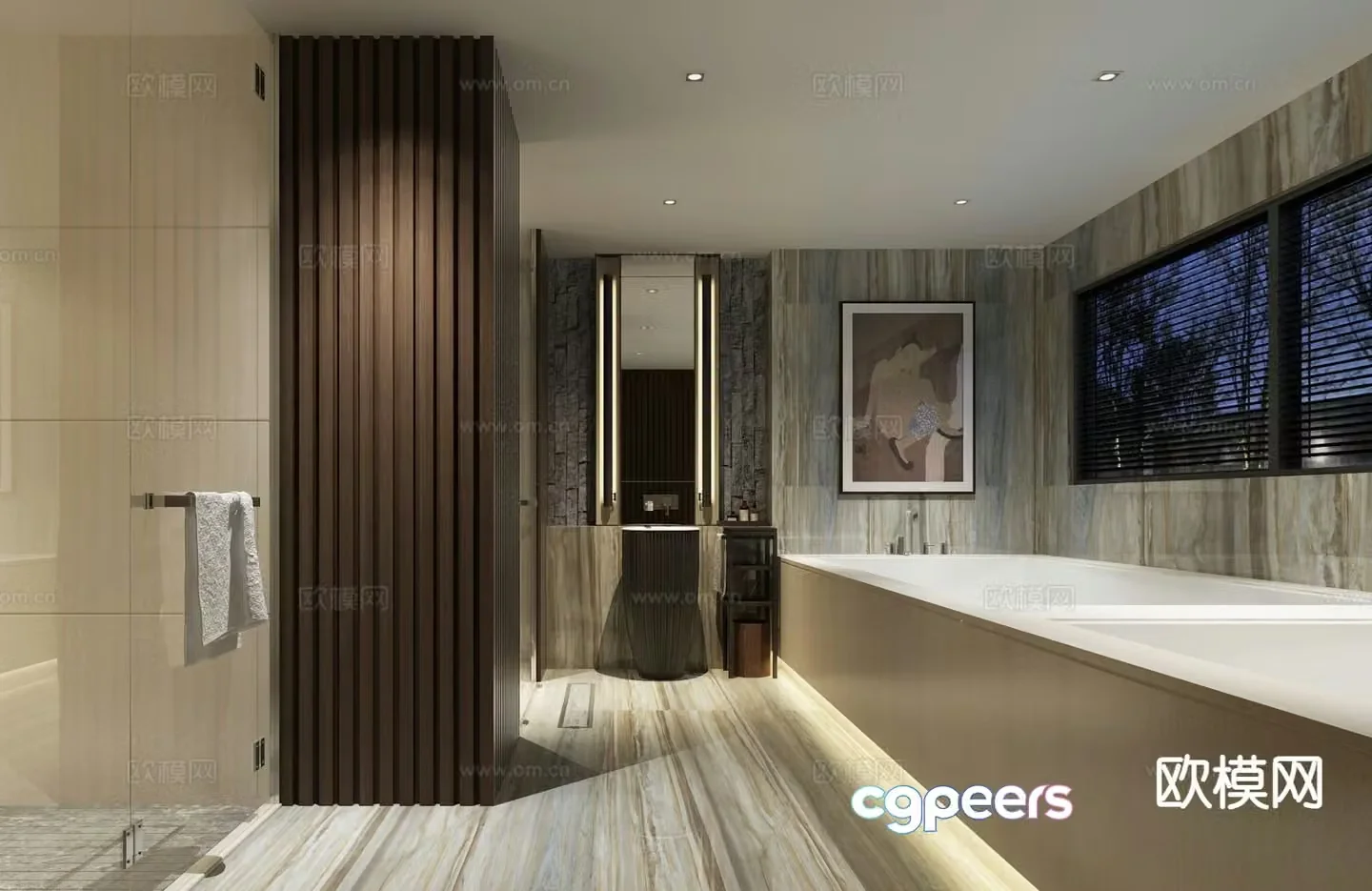 New Chinese style bathroom bathroom toilet 3d model