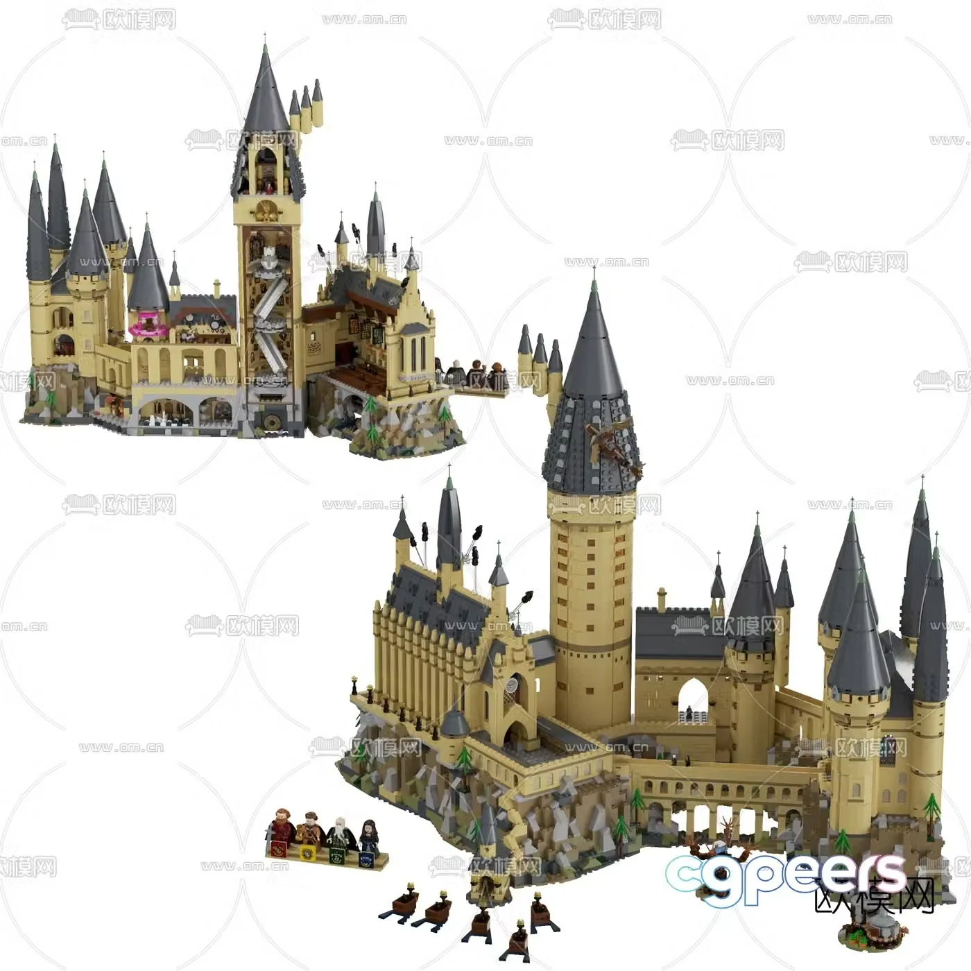 Modern magic castle toy 3d model