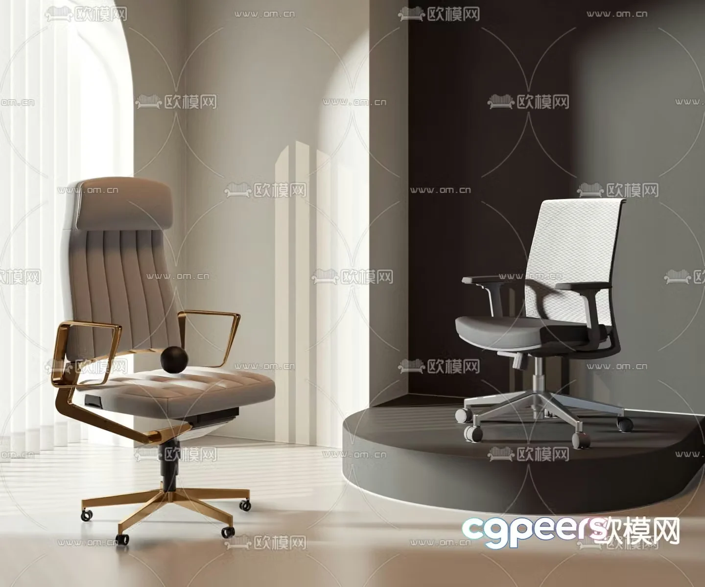 Light luxury office chair boss chair staff chair 3D model