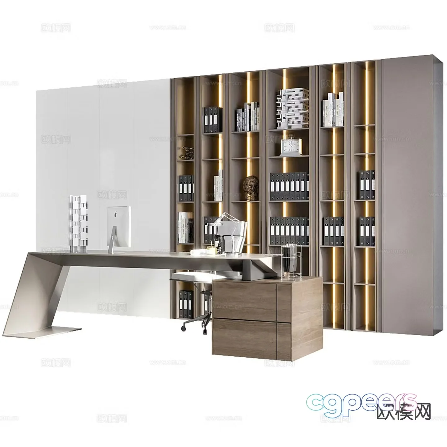Modern executive desk 3d model