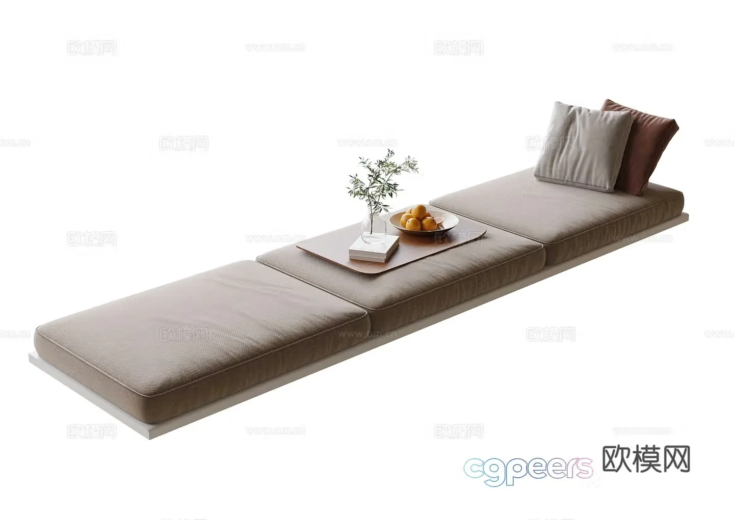 Modern bay window cushion 3d model