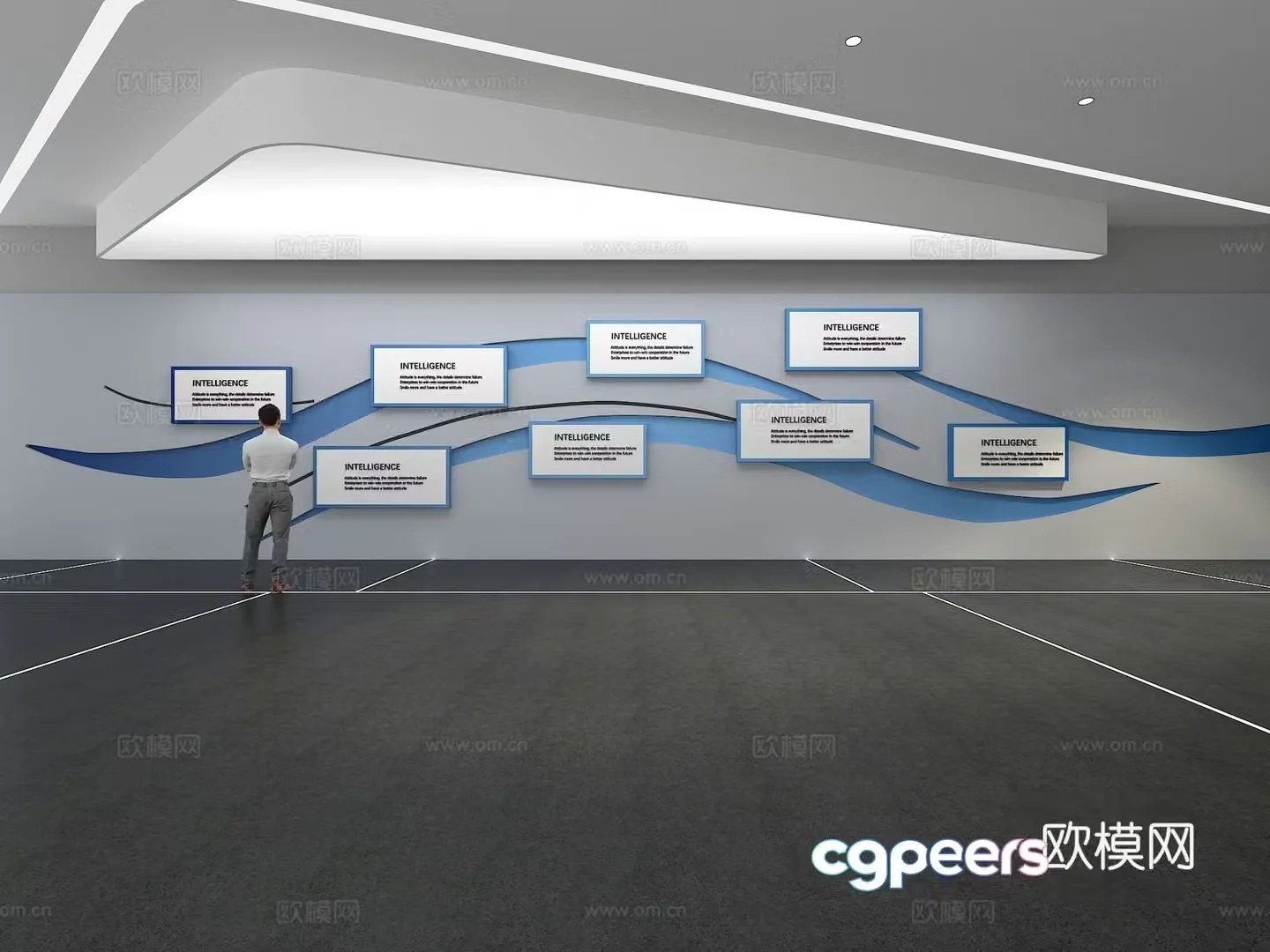 Cultural wall Corporate culture wall Display wall Classroom Exhibition hall Campus culture Corridor 3D model