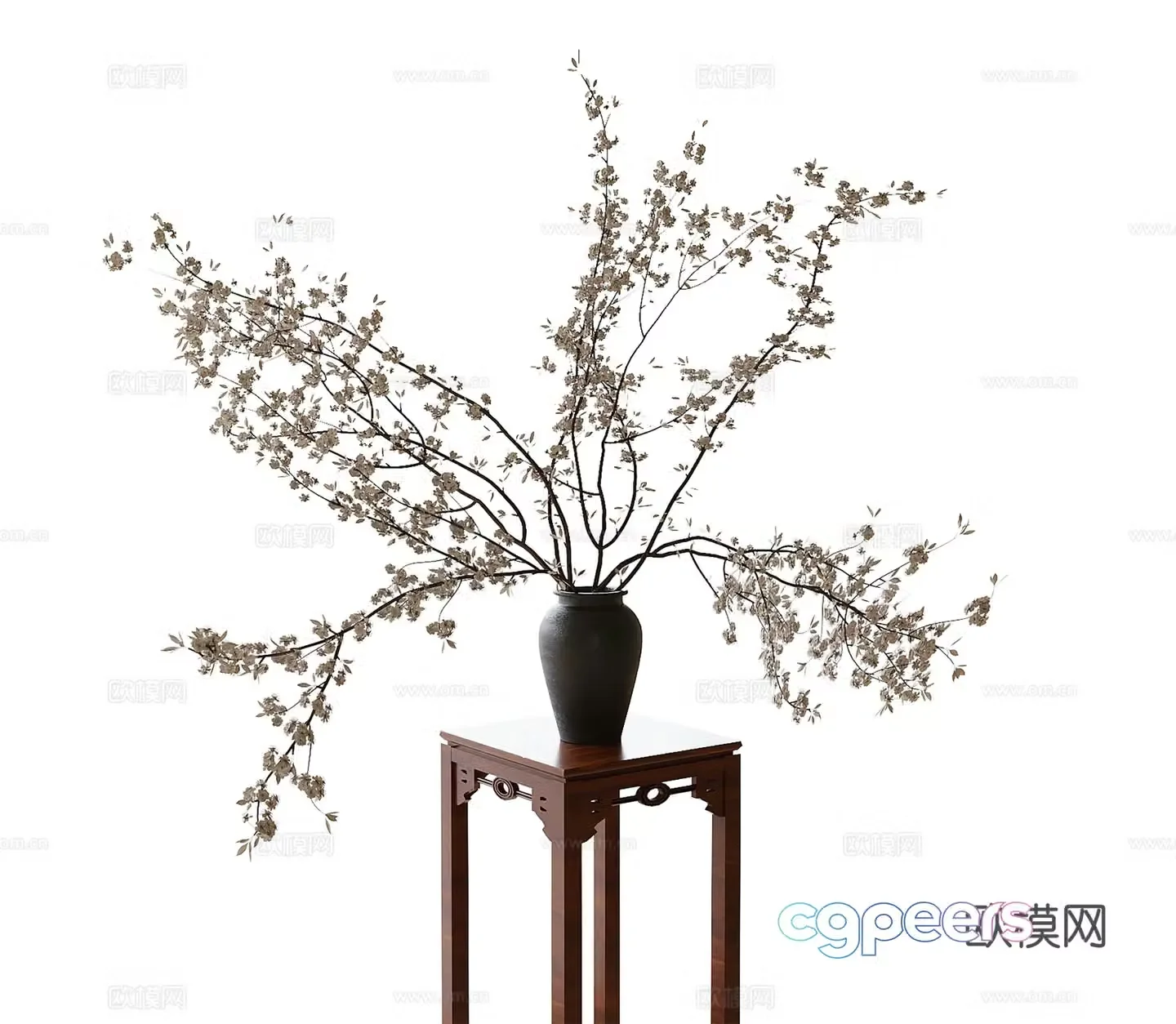 flower arrangement floral vase 3d model