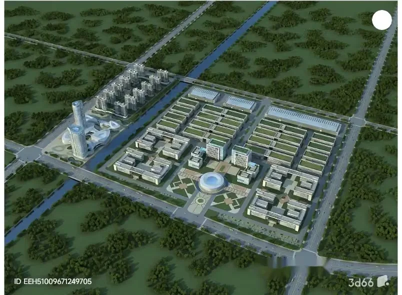 A 3D Rendering Of A City Block 3D Model – 2096 – VRAY Render
