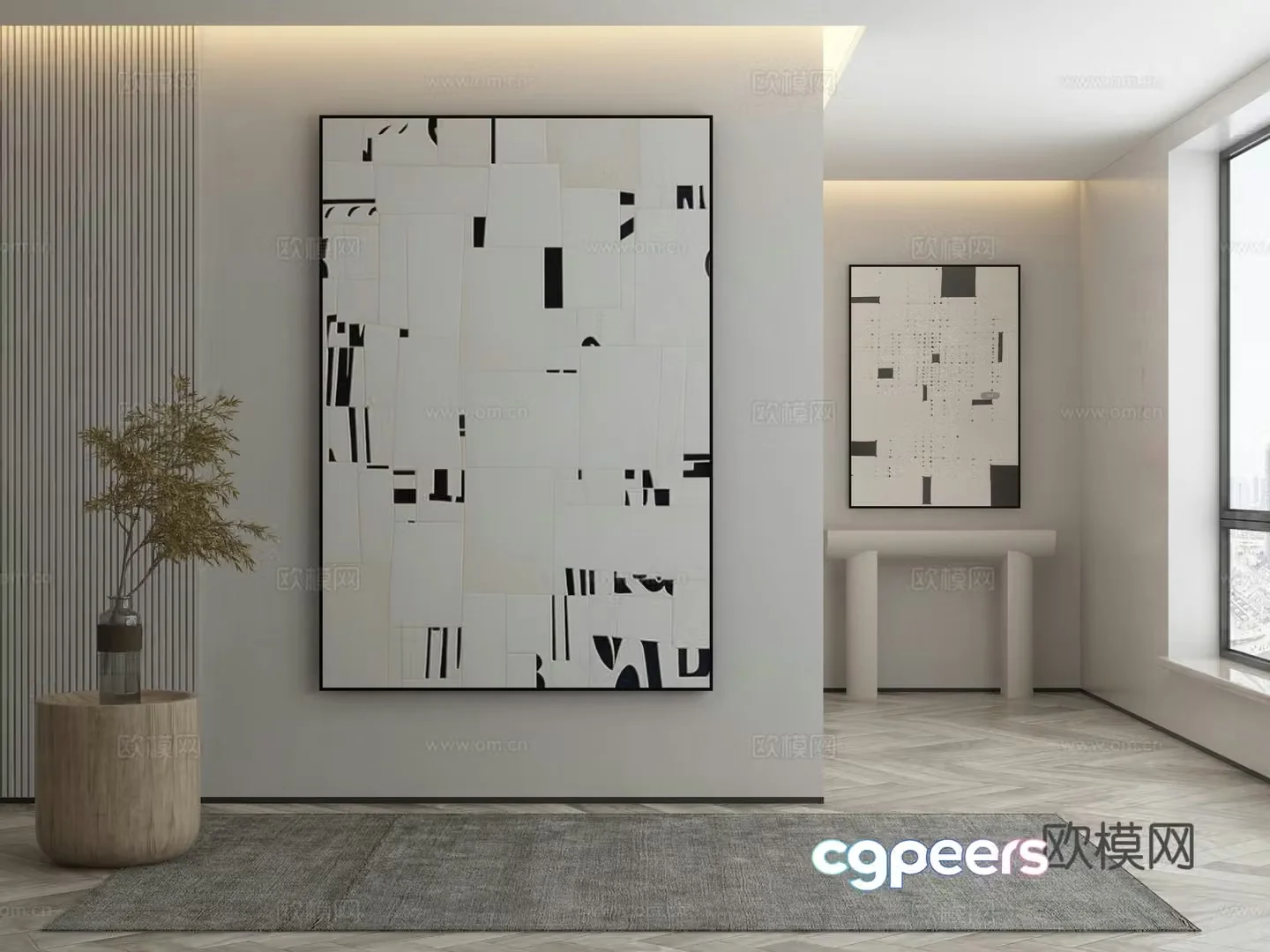 Modern Wasabi Hanging Painting Oil Painting 3D Model