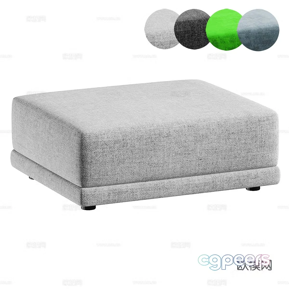 Modern Italian sofa stool footstool 3d model