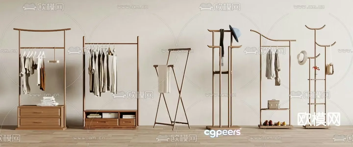 Clothes rack coat rack 3d model