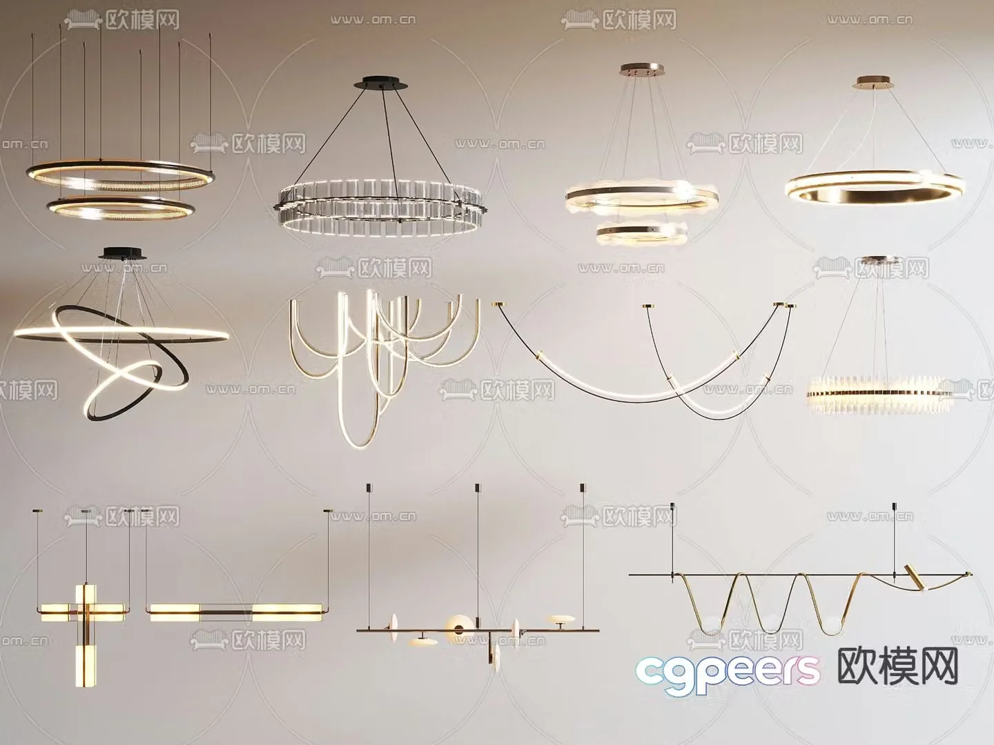 Art chandelier glass chandelier 3d model