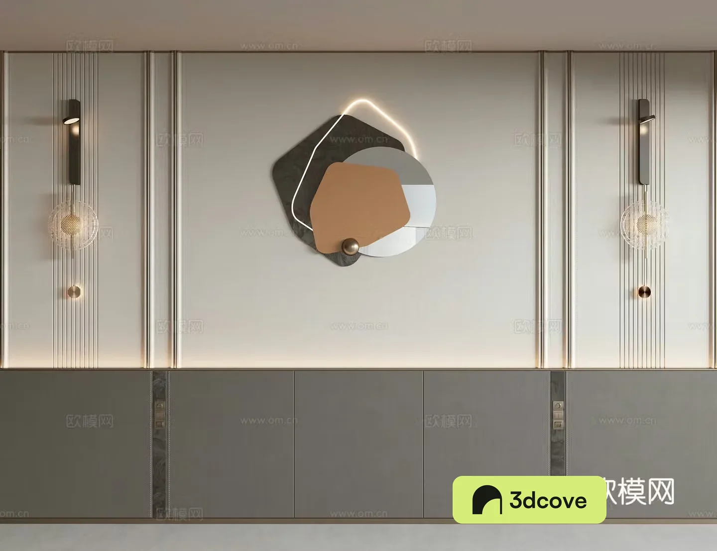 Modern bedside background wall
