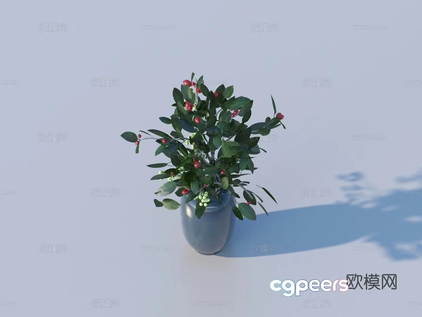Flower pot pot green plants plant 3d model
