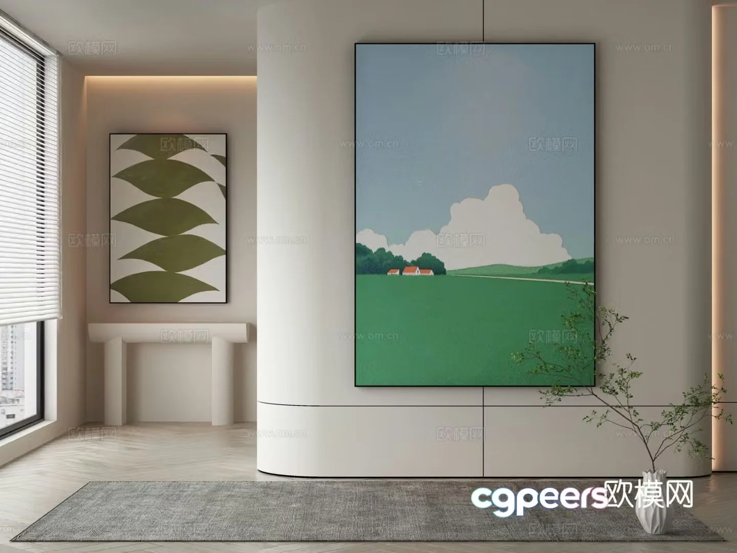 Modern cartoon painting decorative painting 3d model