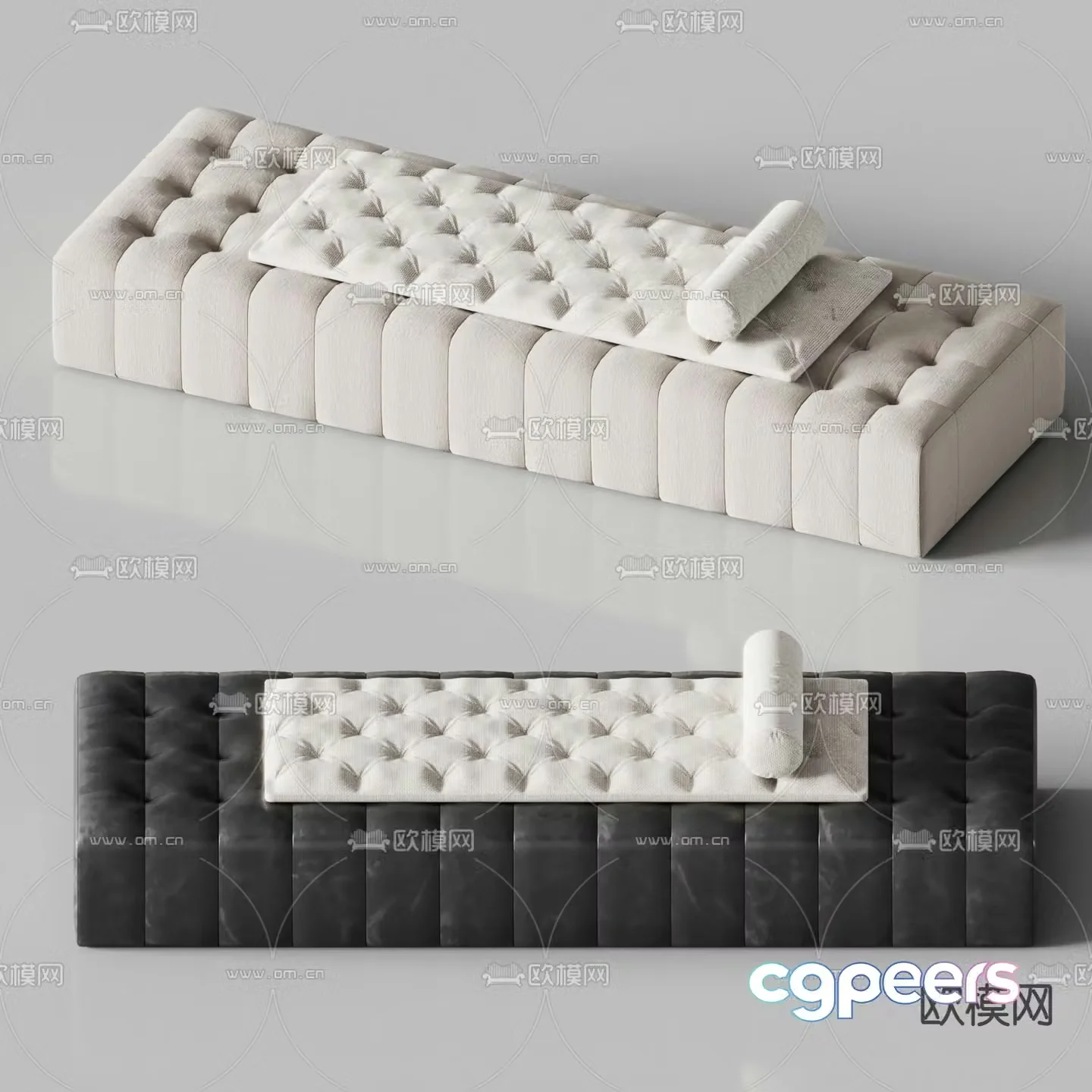 Footrest bed end stool sofa stool 3d model