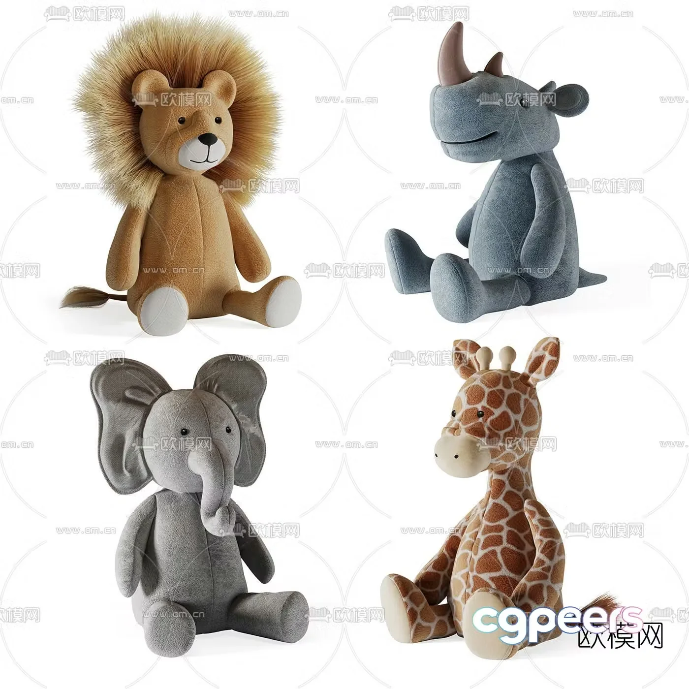 Modern children’s animal stuffed toy 3d model
