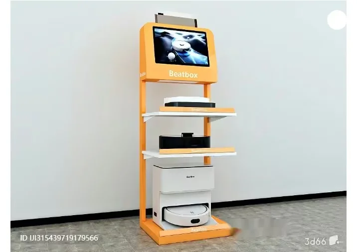A White And Orange Display Stand 3D Model – 9423 – VRAY Render