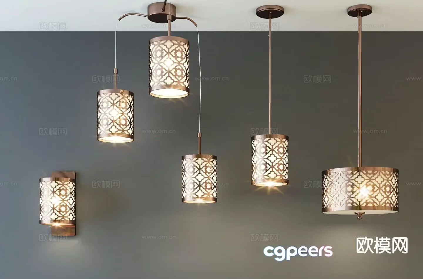 New Chinese style chandelier art chandelier 3d model
