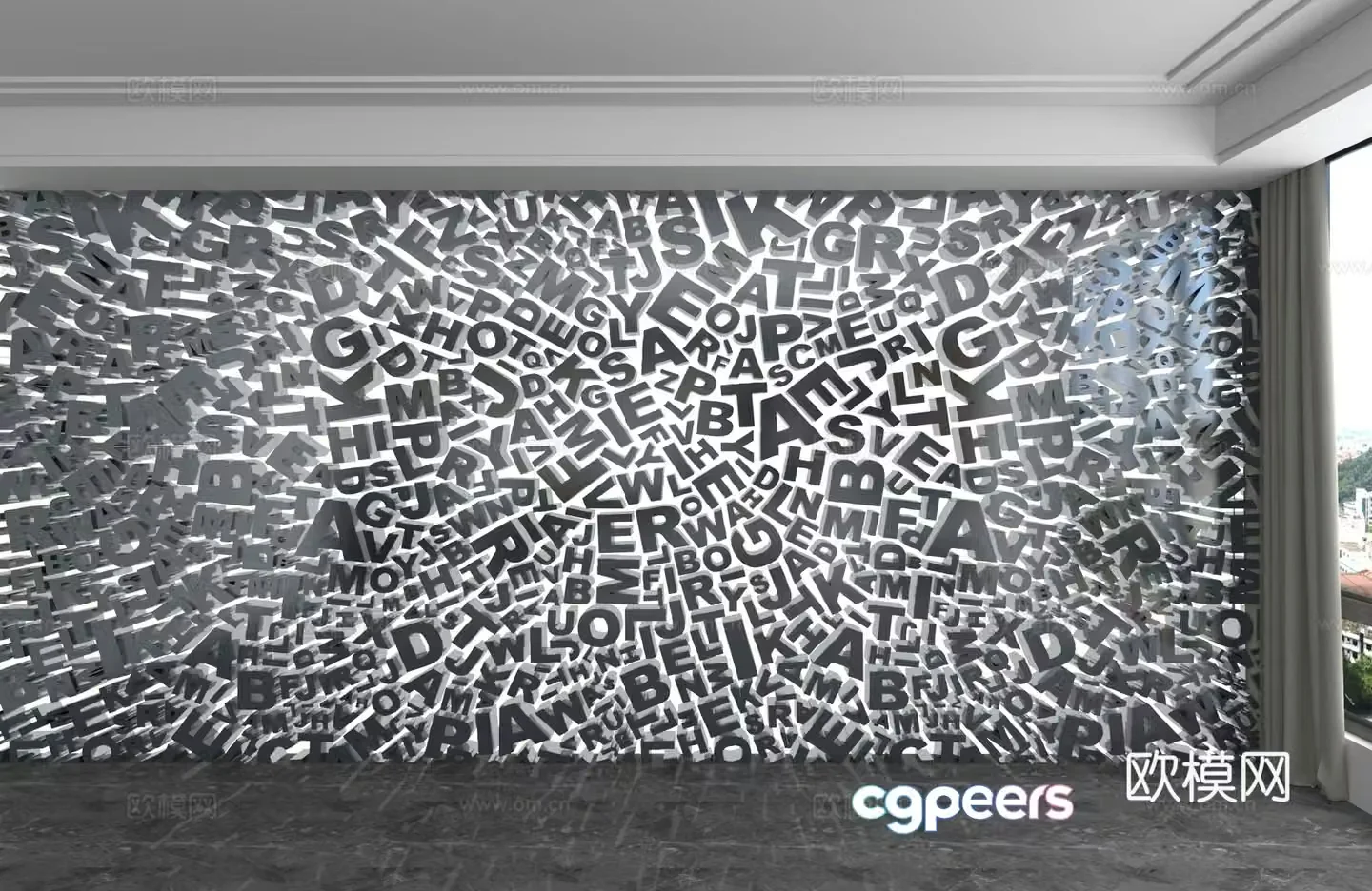 Modern background wall 3d model