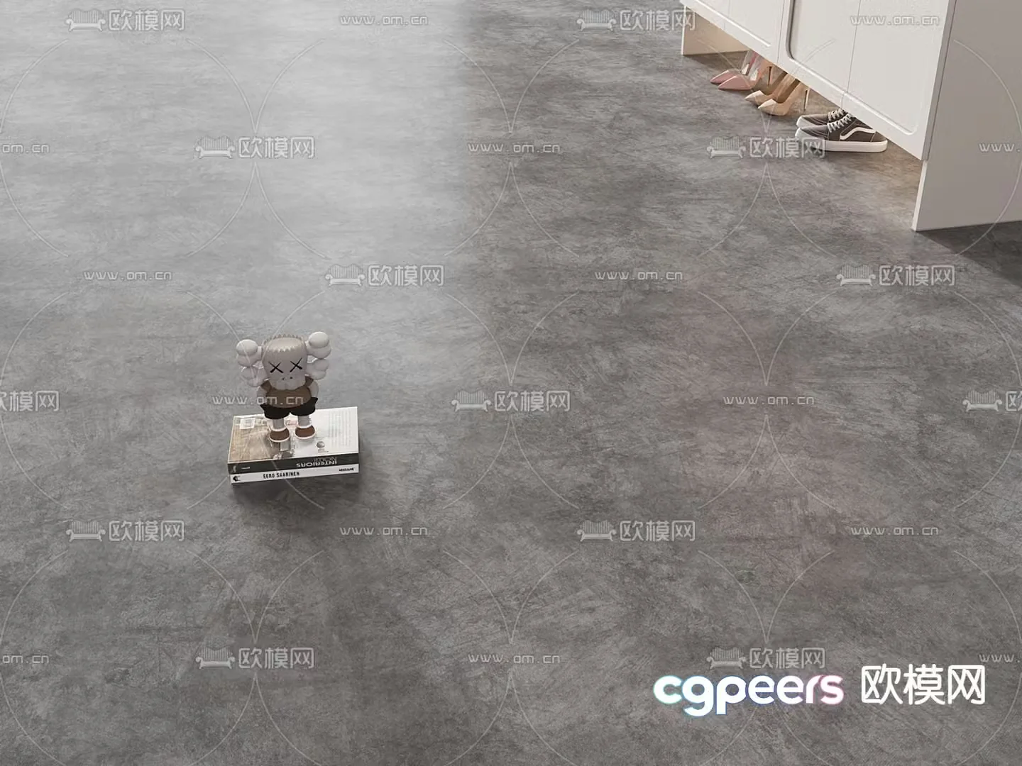 Micro-cement floor 3D model