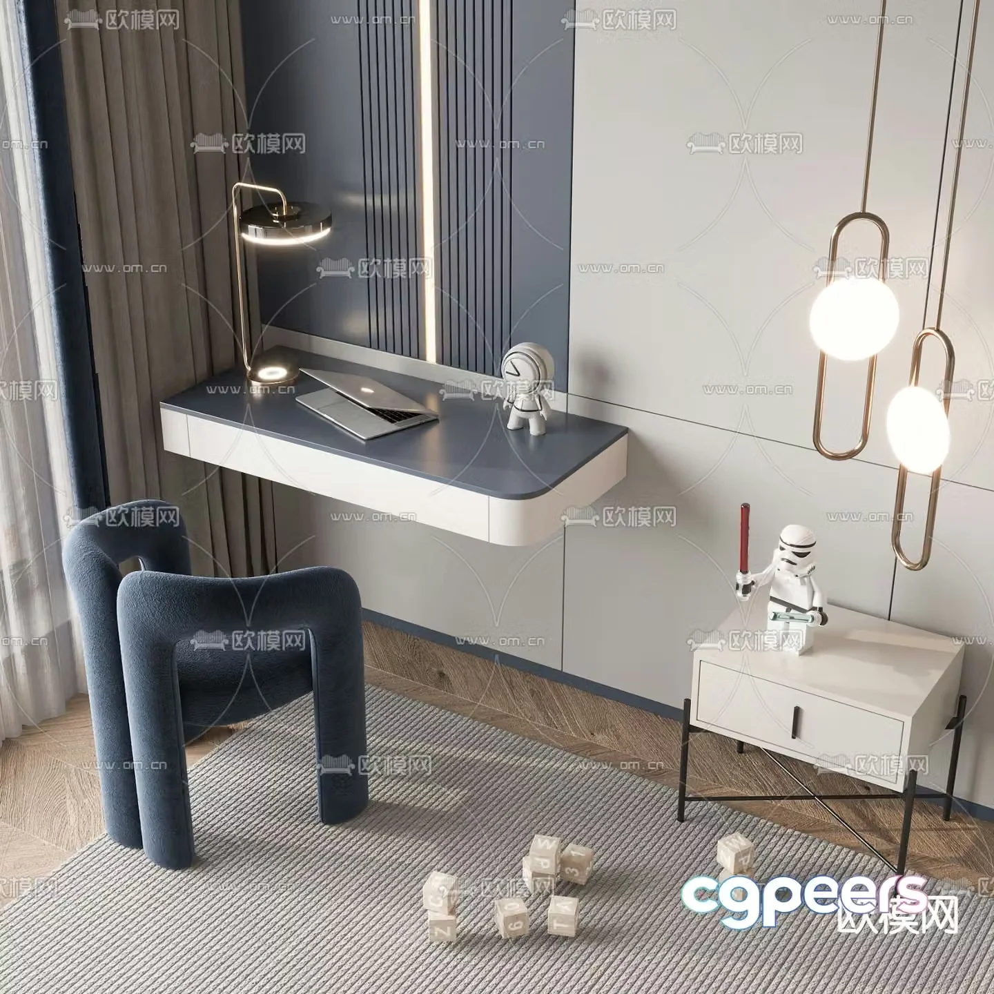 Children’s desk chair 3d model