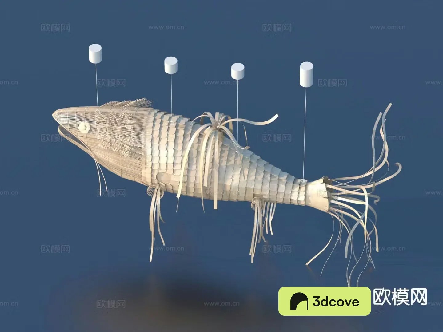 Wabi-sabi rattan fish pendant crafts