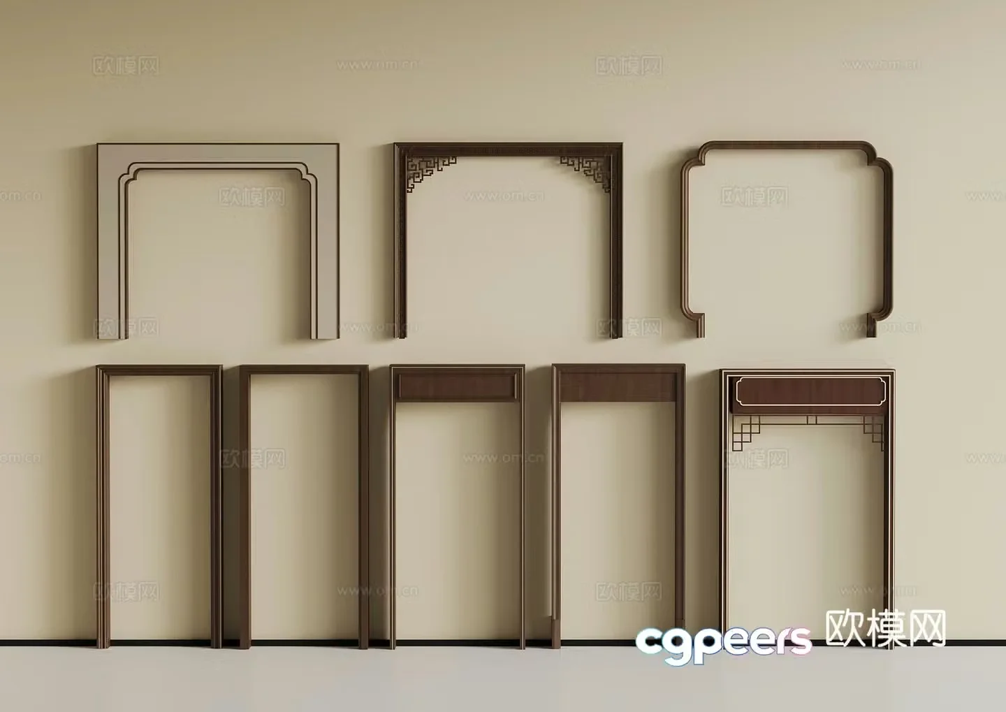 New Chinese door cover 3D model
