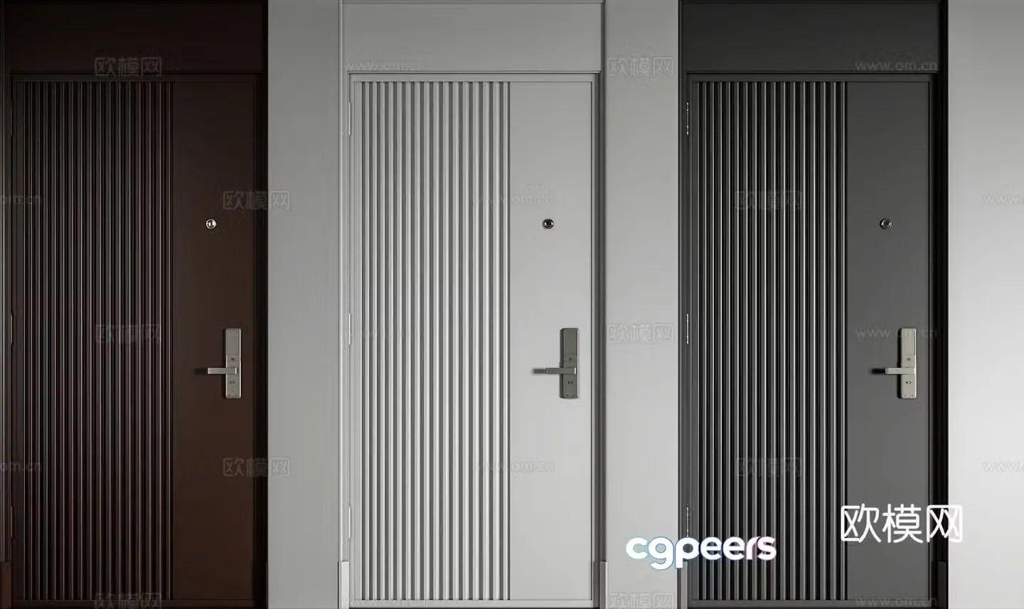 Modern entrance door through roof door single door 3d model