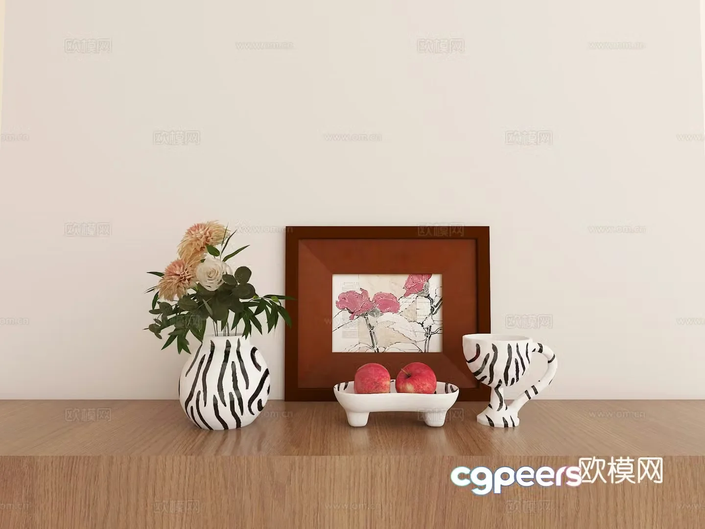 Modern retro ornament combination 3d model