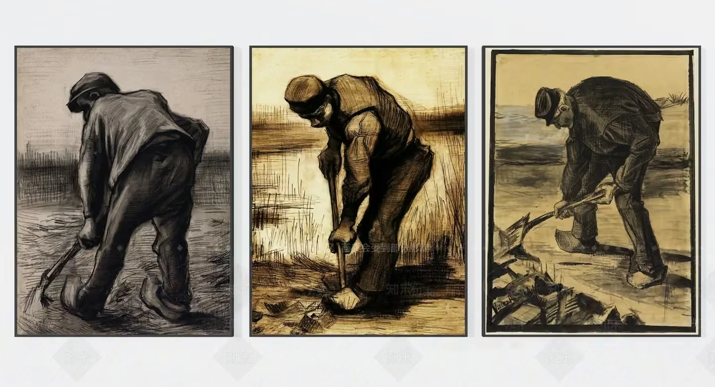 Three Men Digging In A Field 3D Model – 10570 – VRAY Render