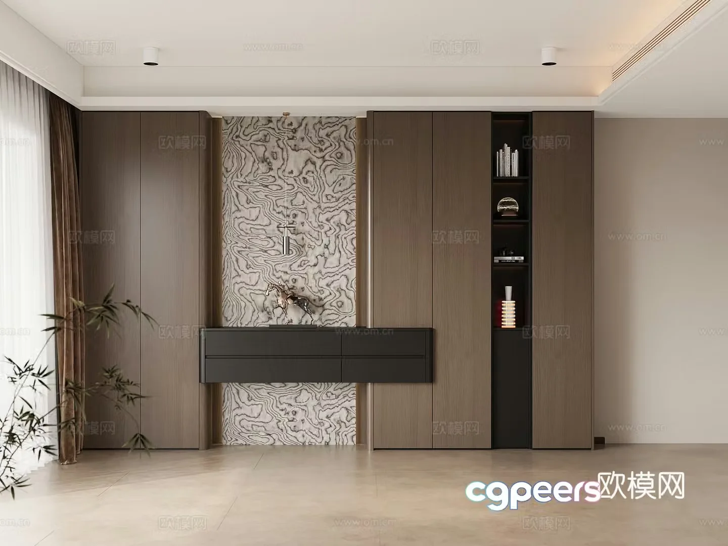 Italian bookcase 3d model