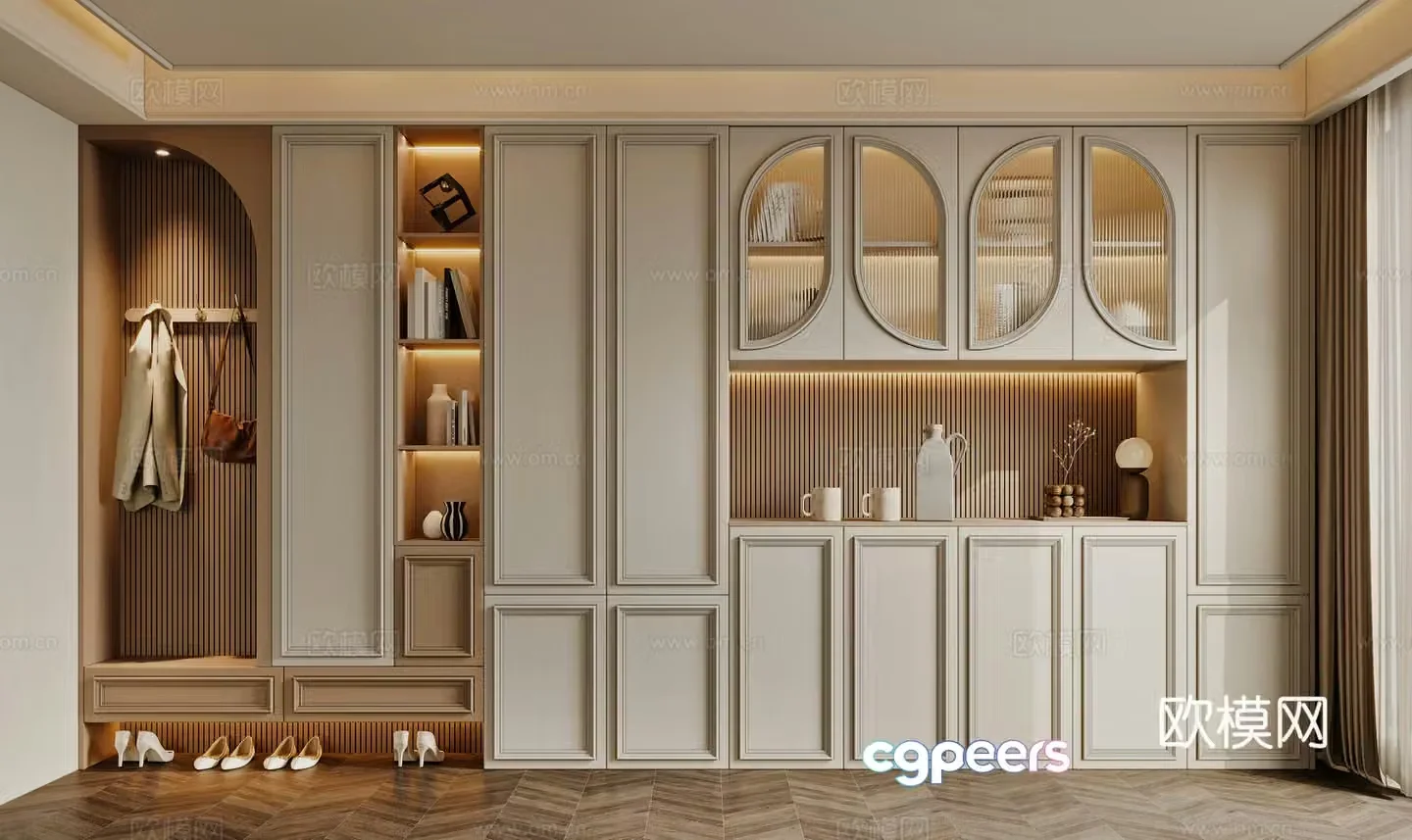 French shoe cabinet 3d model