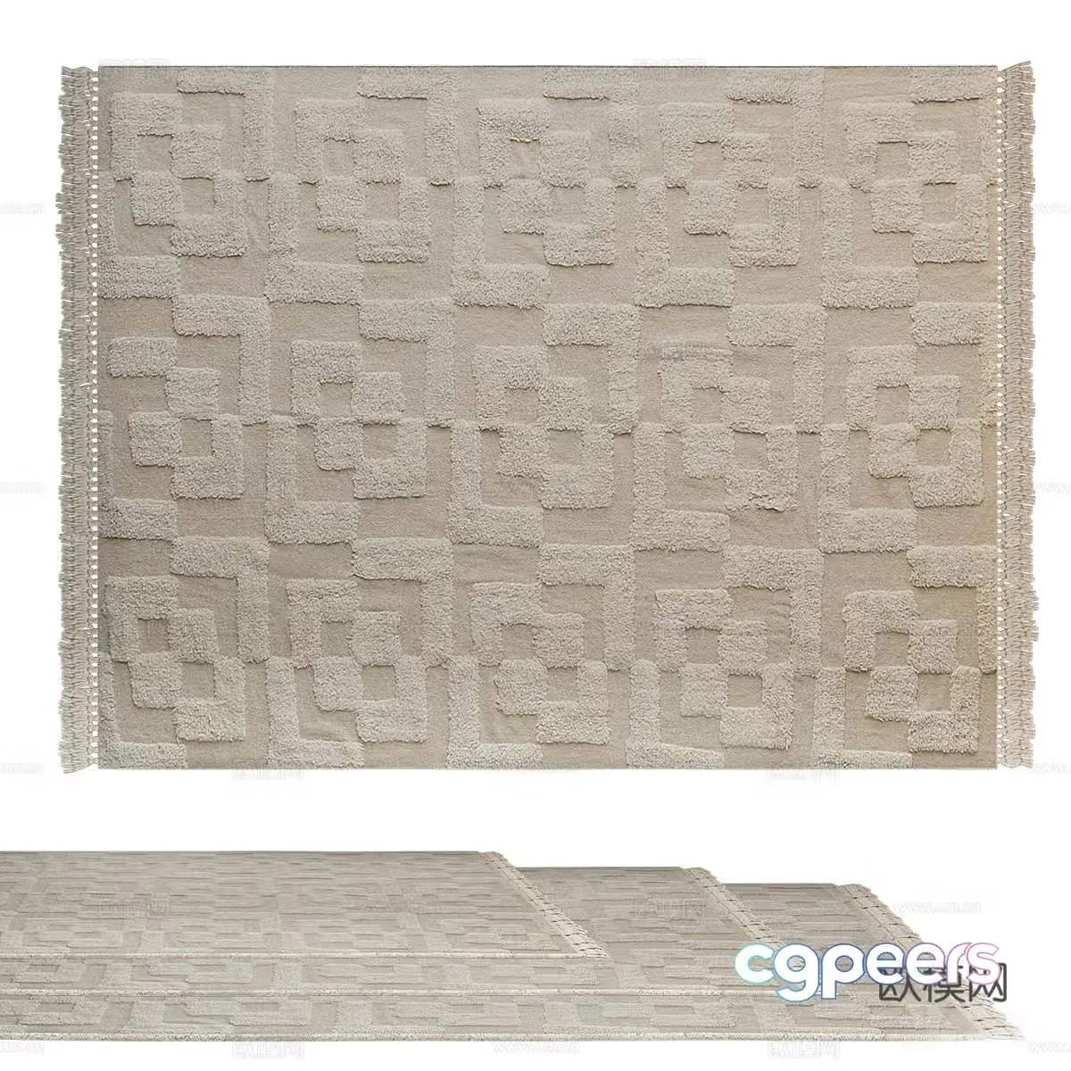 New Chinese Evertt Hilo Tufted Carpet 3D Model