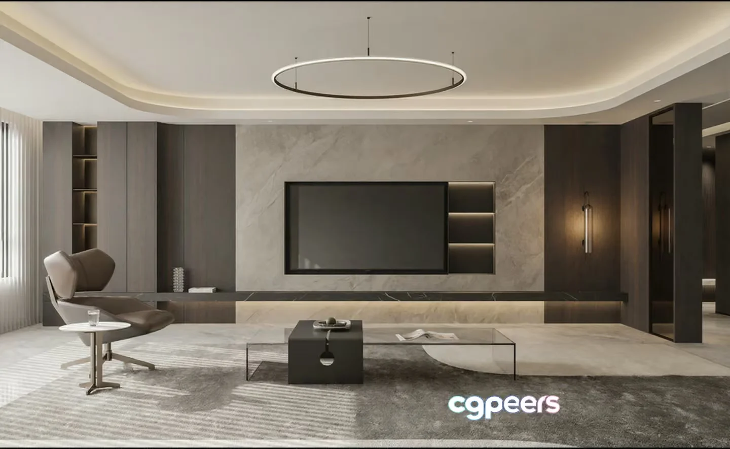 Modern Living Room 3D Model – 5890 – CORONA Render