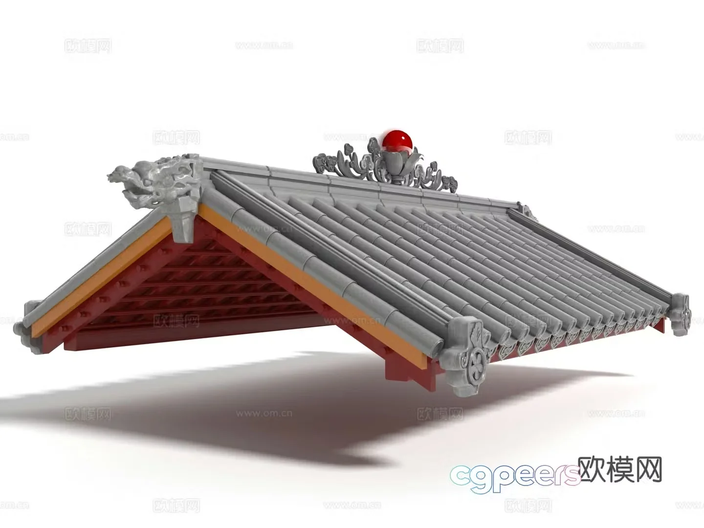 New Chinese style eaves roof eaves 3d model
