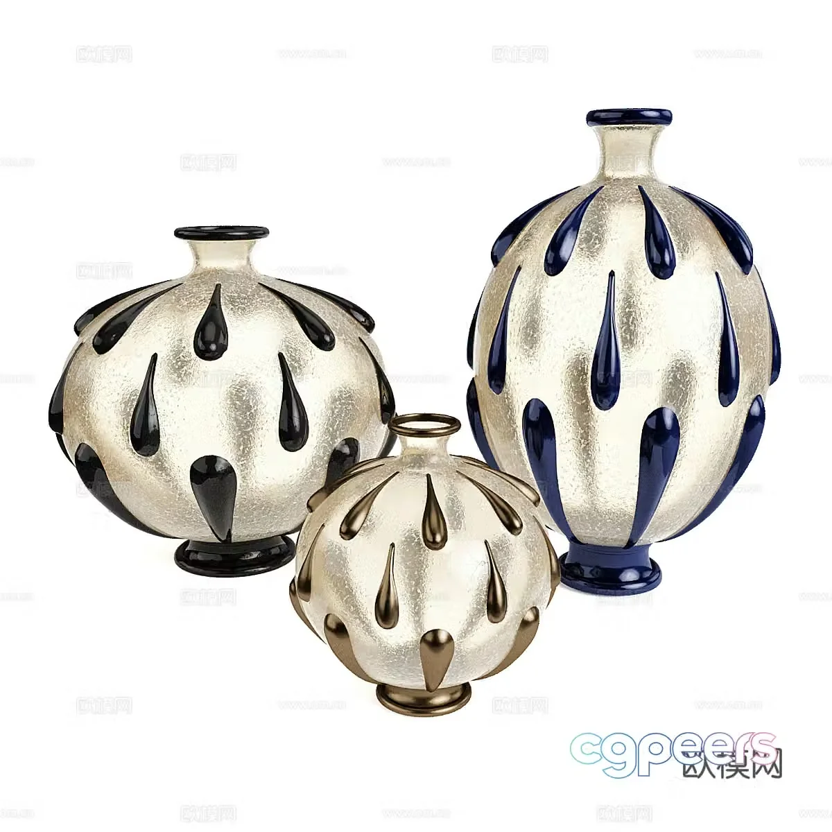 Glass vase ceramic vessel 3d model
