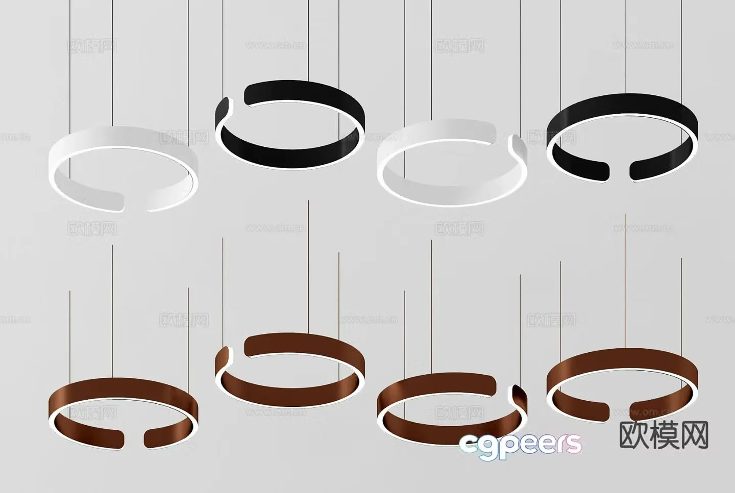 Creative chandelier ring chandelier 3d model