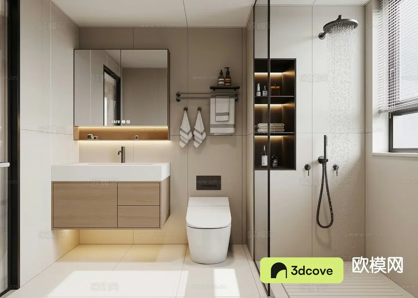 Modern bathroom toilet