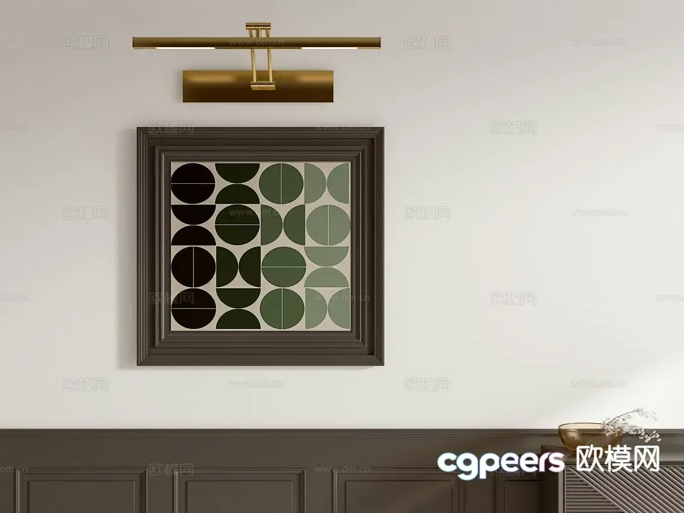 Medieval style hanging painting decorative painting 3d model