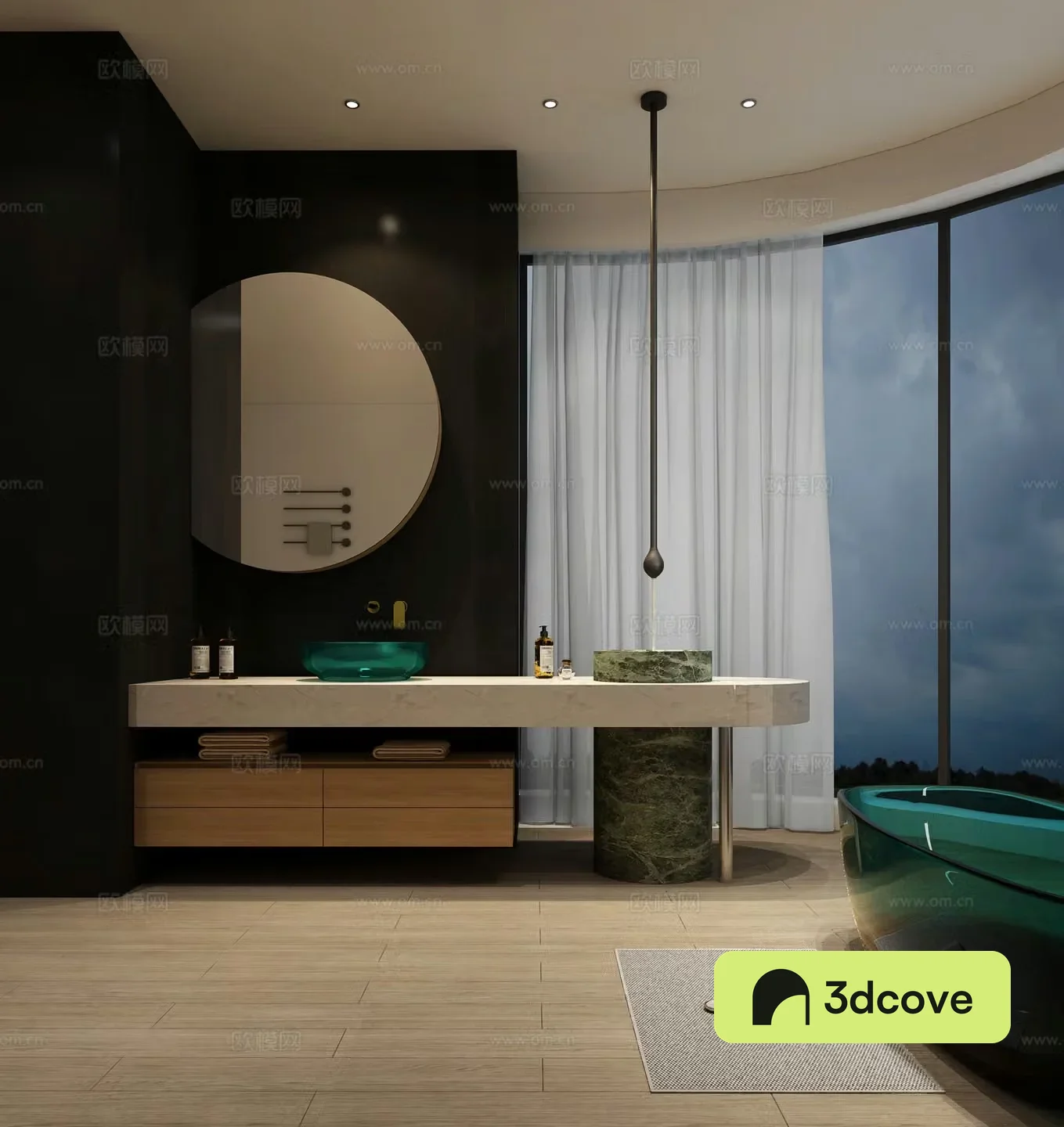 Modern bathroom Bathtub Bathroom Cabinet